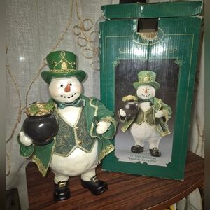 Rare Kurt Adler / KSA Irish Snowman Musical Figurine – Plays Danny Boy